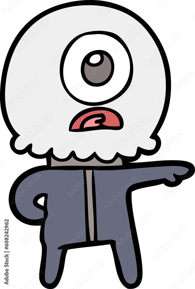 Obraz premium cartoon cyclops alien spaceman