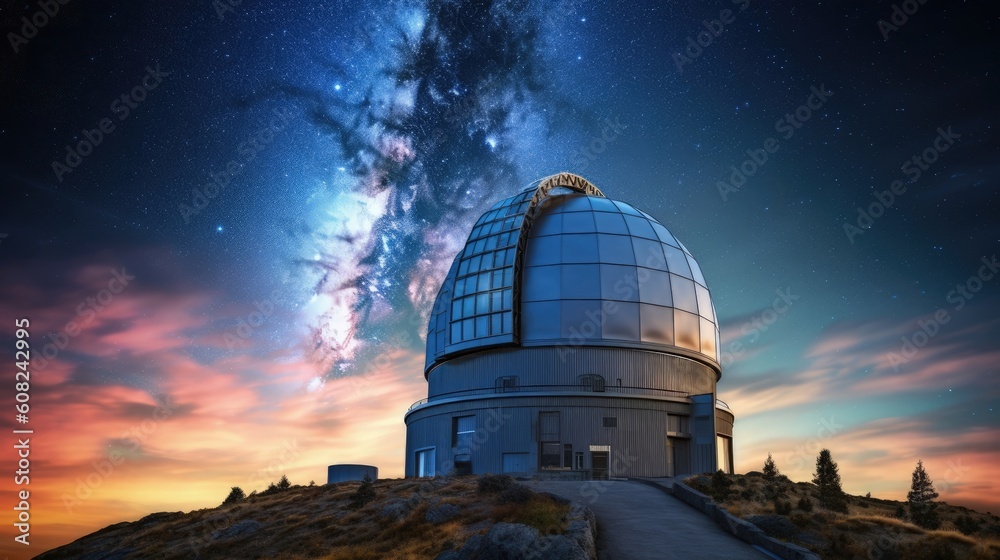 Explore the mysteries of the universe within the celestial observatory, where astronomers peer into the depths of space. Generated by AI.