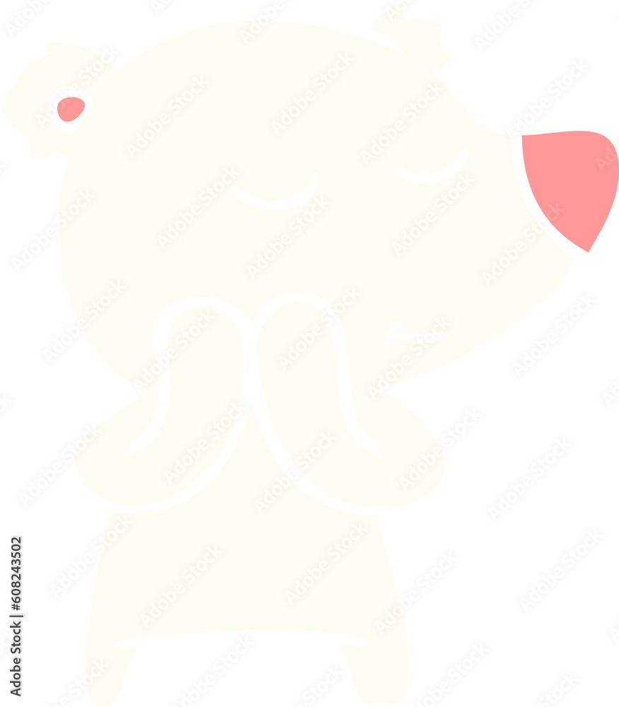 happy flat color style cartoon polar bear happy flat color style cartoon polar bear