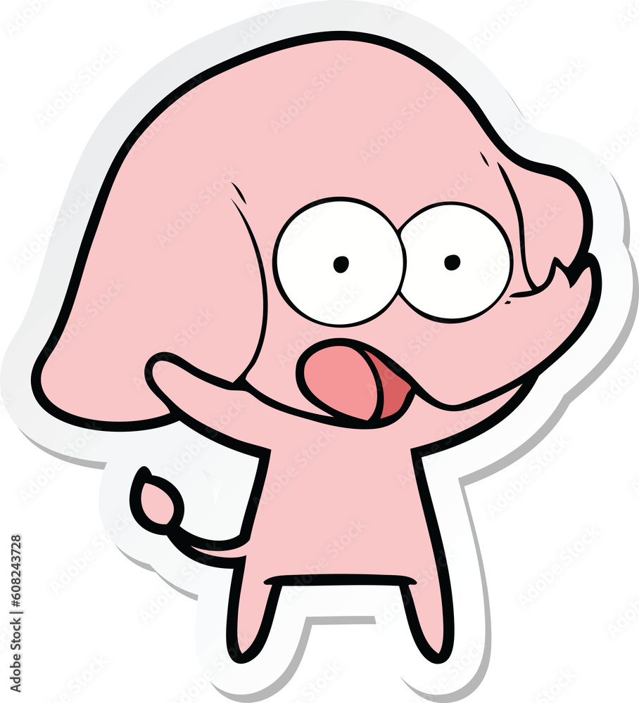 sticker of a cute cartoon elephant sticker of a cute cartoon elephant