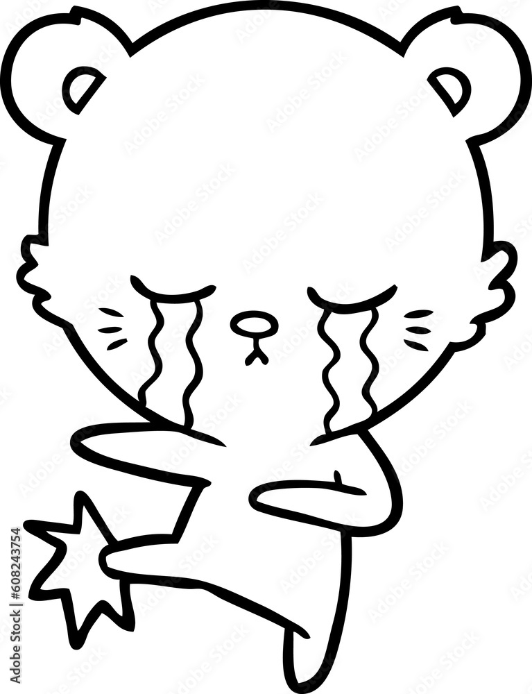 Obraz premium crying cartoon polarbear
