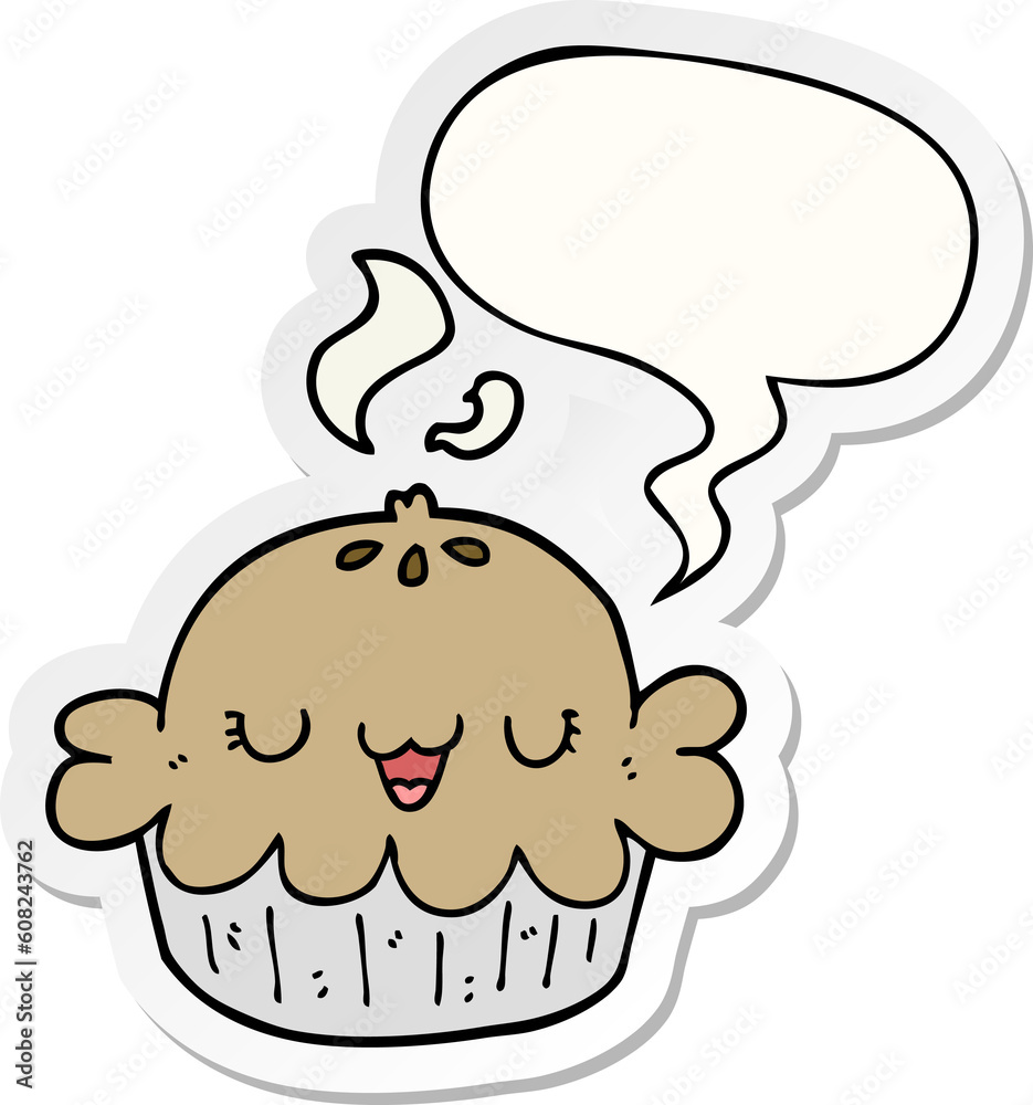 cute cartoon pie with speech bubble sticker cute cartoon pie with speech bubble sticker