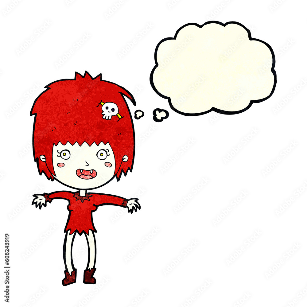 cartoon vampire girl with thought bubble cartoon vampire girl with thought bubble