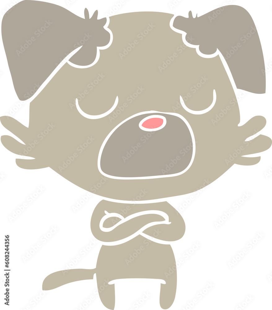 Fototapeta premium flat color style cartoon dog