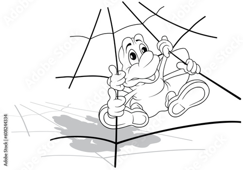 Drawing of a Cute Spider Ha...