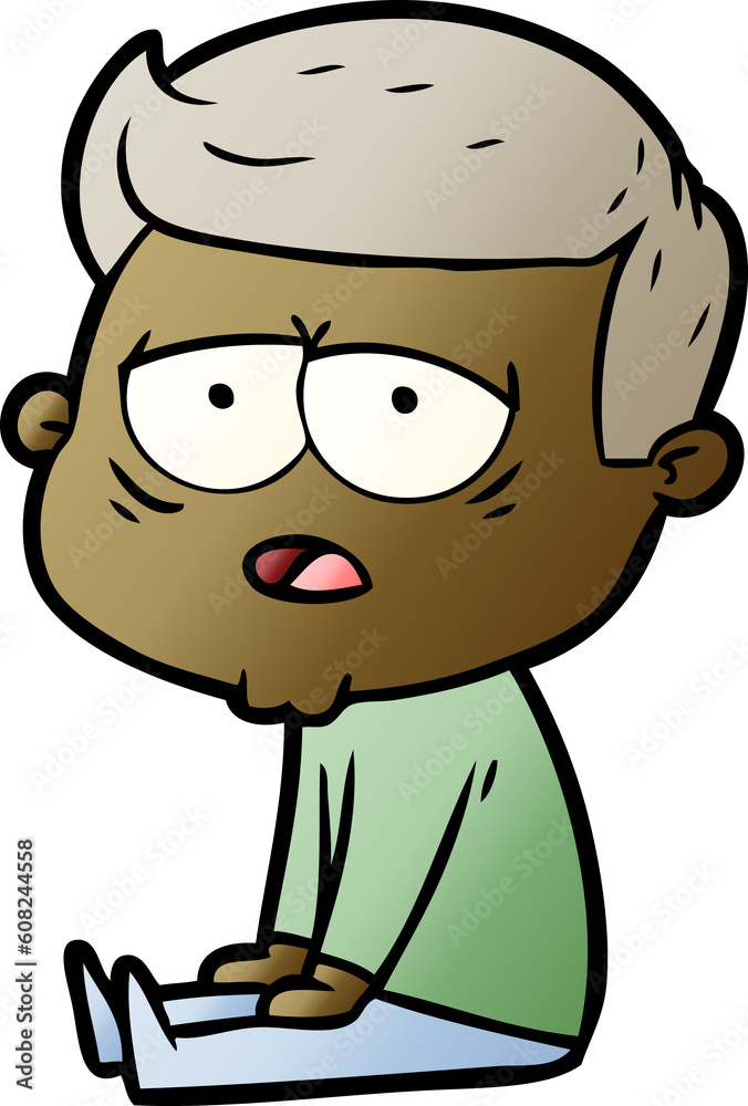 Obraz premium cartoon tired man