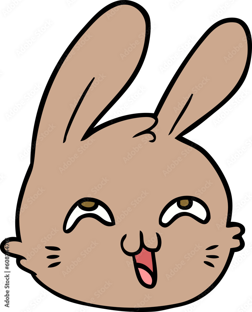 Obraz premium cartoon happy rabbit face