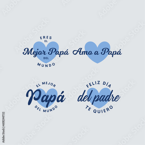 Feliz día del padre. Set de insignias. Badges