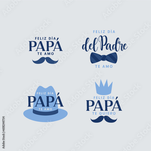 Feliz día del padre. Set de insignias. Badges