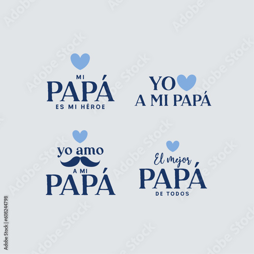 Feliz día del padre. Set de insignias. Badges
