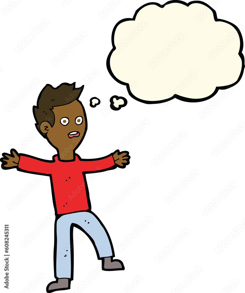 cartoon startled boy with thought bubble cartoon startled boy with thought bubble
