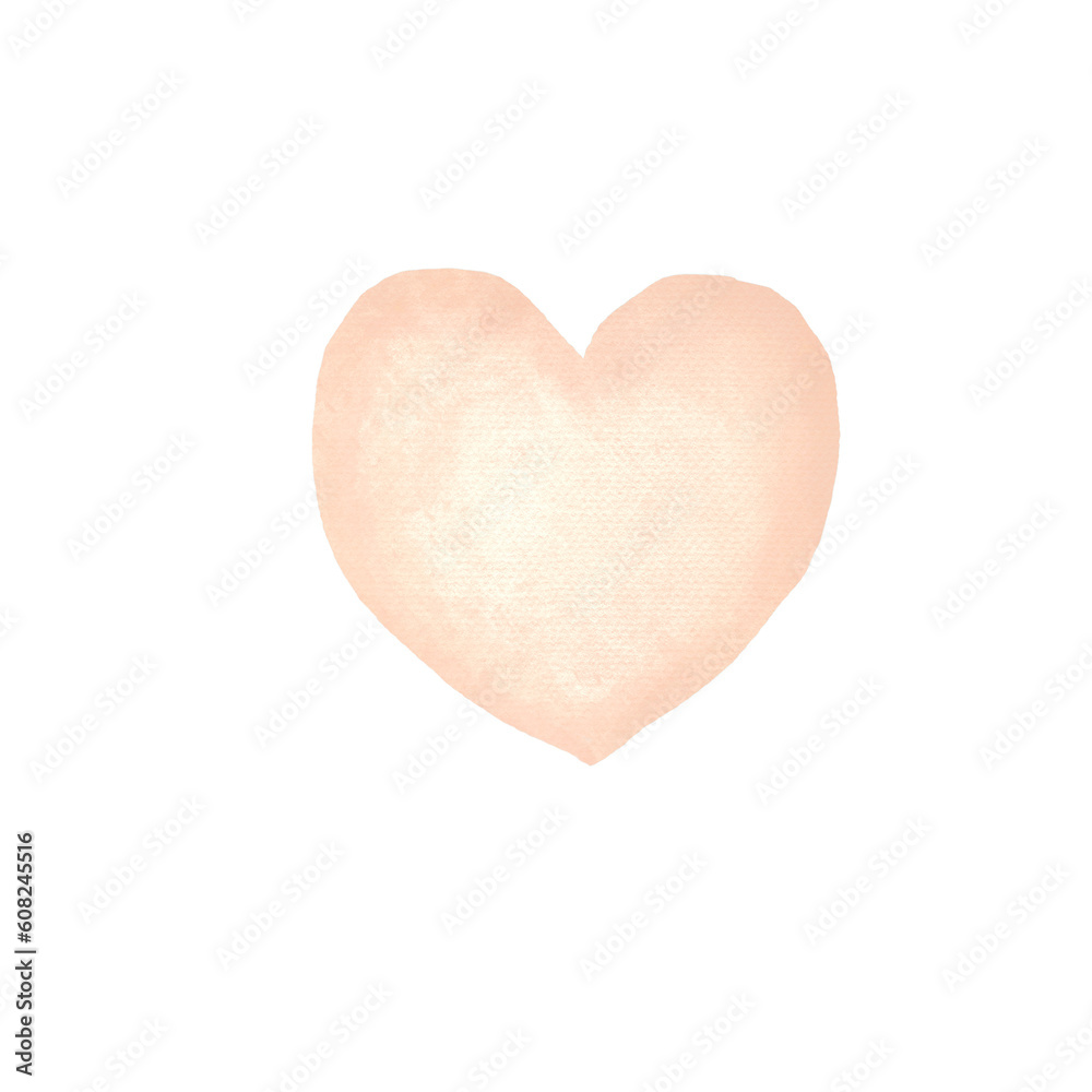 heart shaped pastel orange