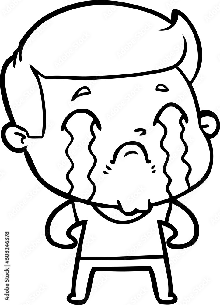 Obraz premium cartoon man crying