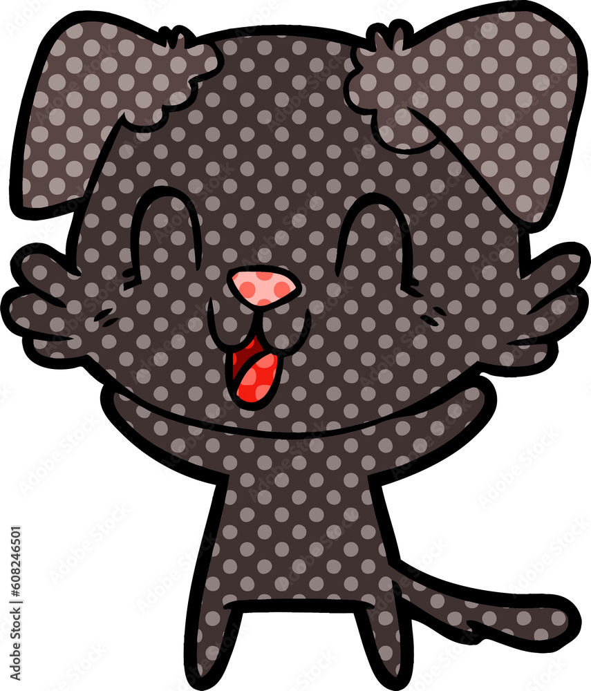 Fototapeta premium laughing cartoon dog
