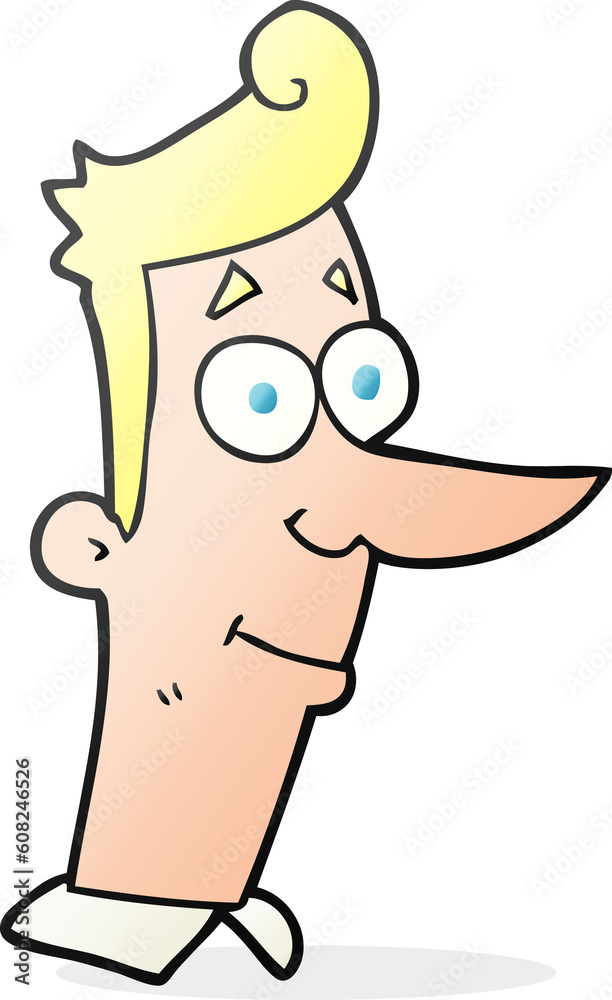 freehand drawn cartoon smiling man