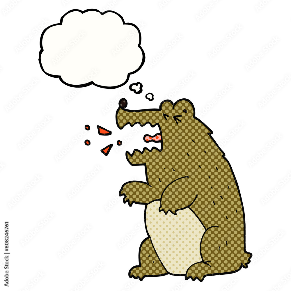 freehand drawn thought bubble cartoon bear freehand drawn thought bubble cartoon bear
