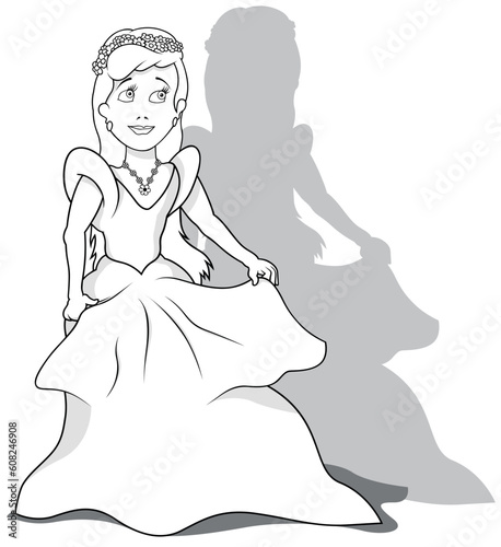 Drawing of a Princess in a ...