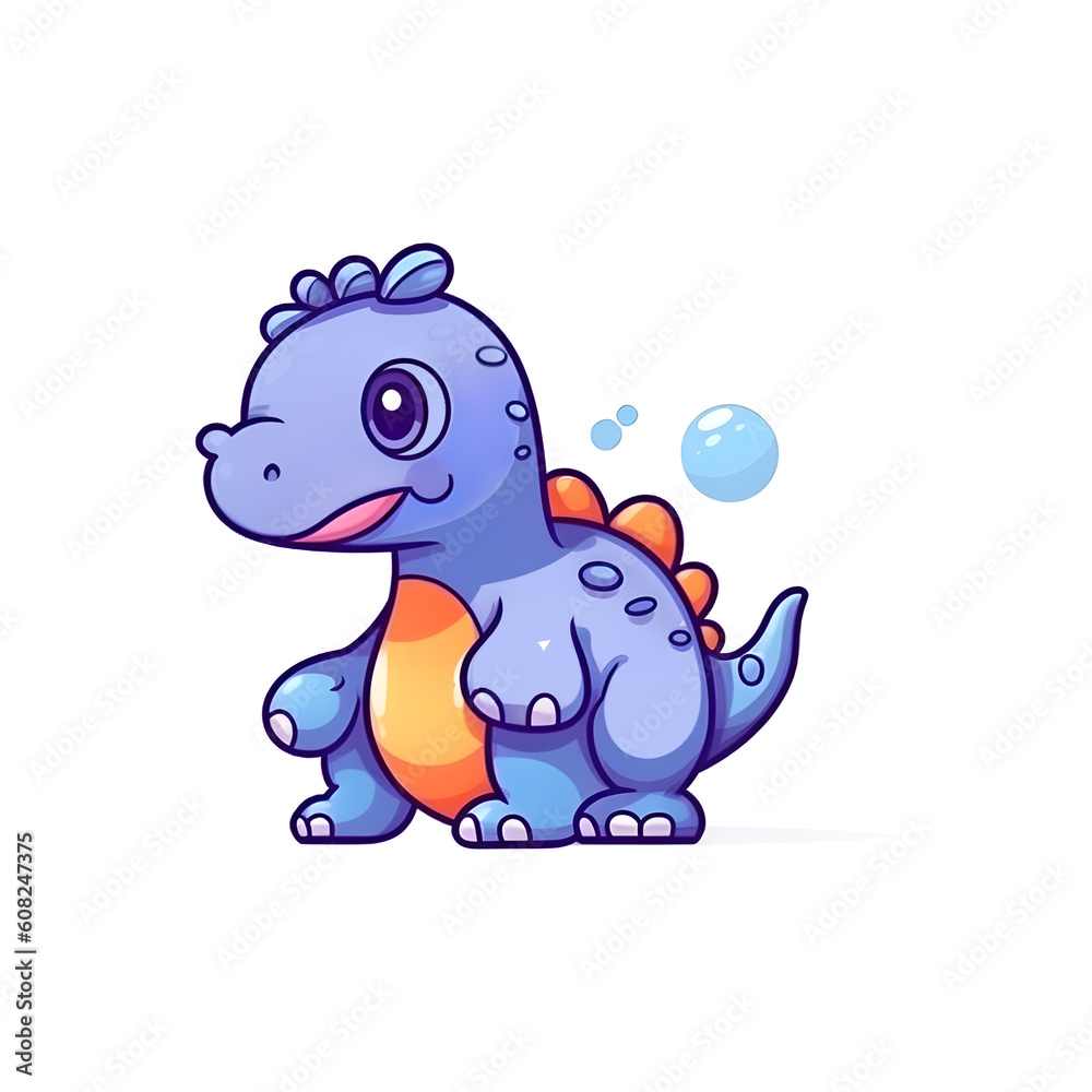 Playful Dino: Adorable 2D Illustration Playful Dino: Adorable 2D Illustration