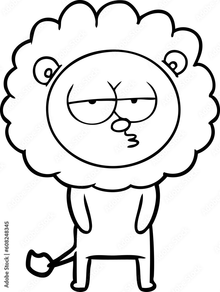 cartoon tired lion cartoon tired lion