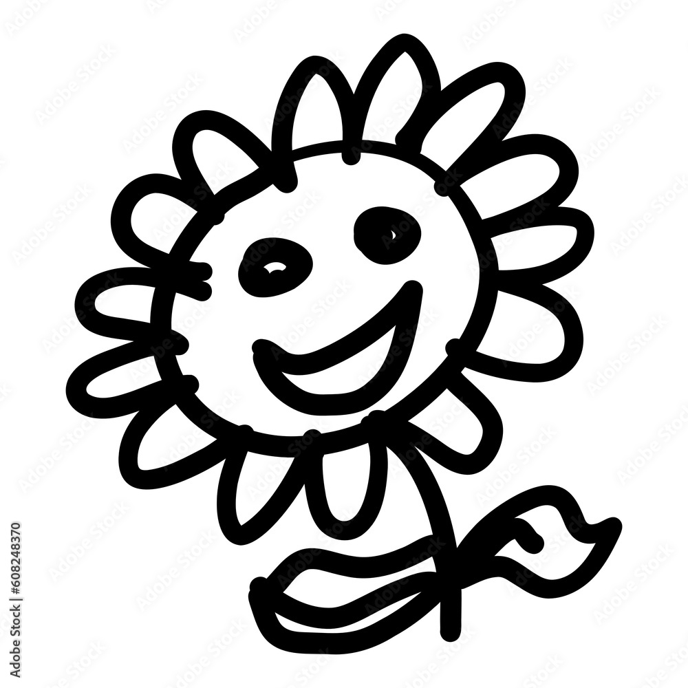 Children's line drawings, symbols Children's line drawings, symbols