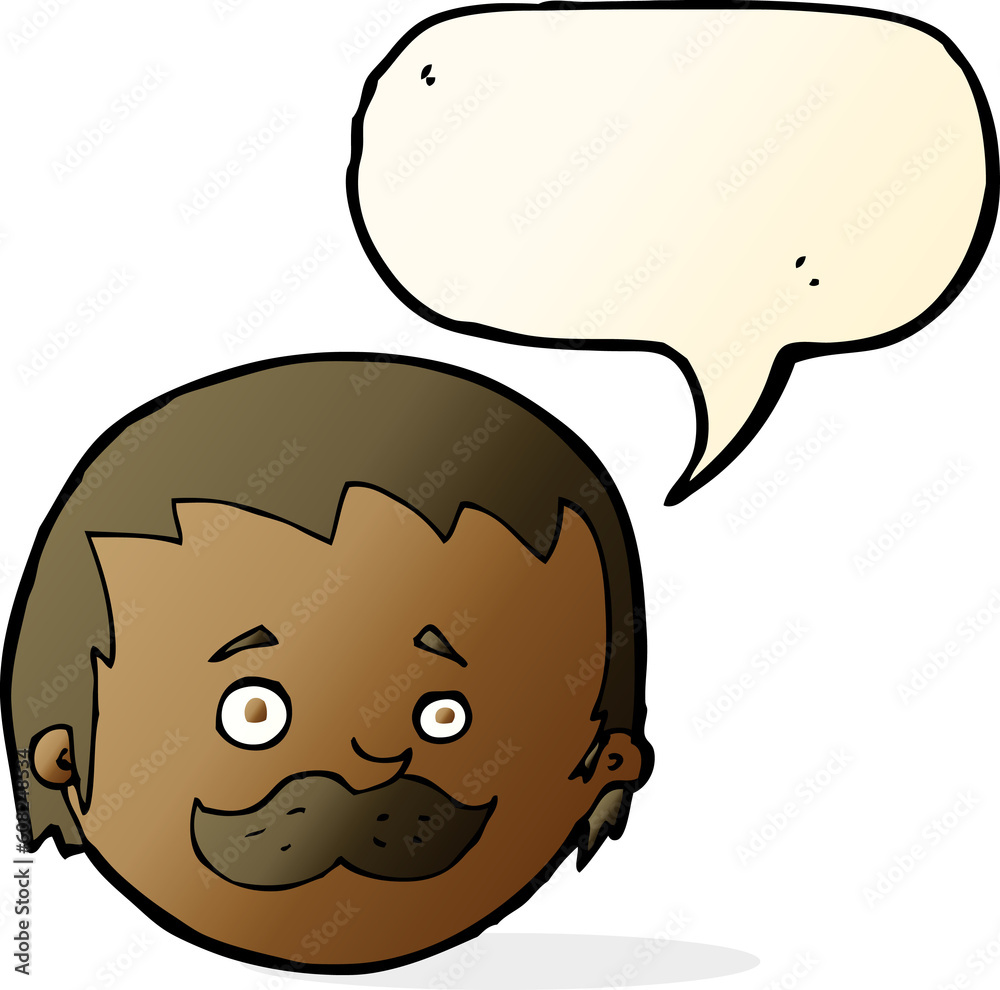 cartoon man with mustache with speech bubble cartoon man with mustache with speech bubble
