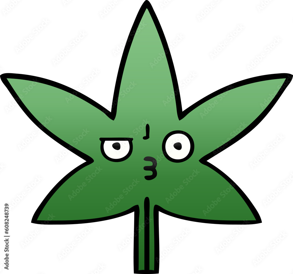 gradient shaded cartoon of a marijuana leaf gradient shaded cartoon of a marijuana leaf