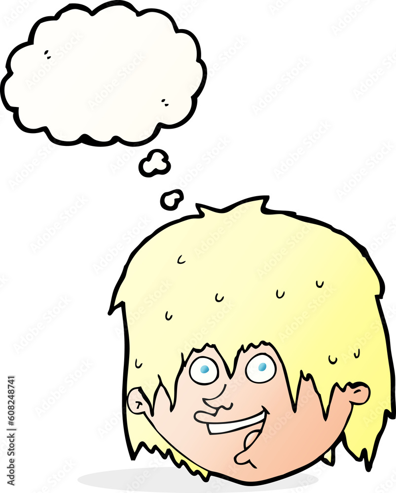cartoon happy man with thought bubble cartoon happy man with thought bubble