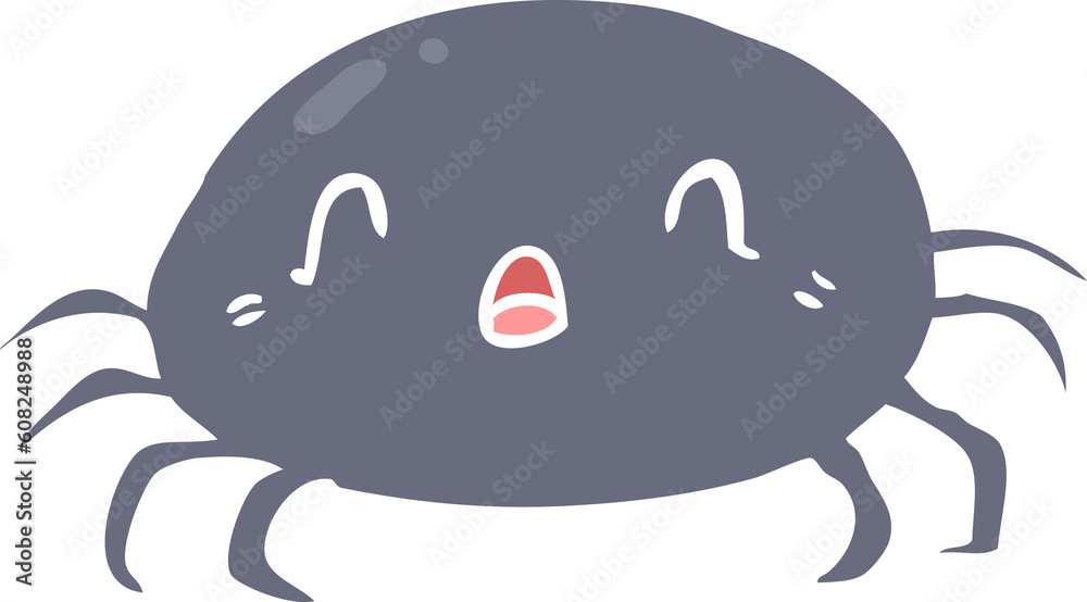 flat color style cartoon spider