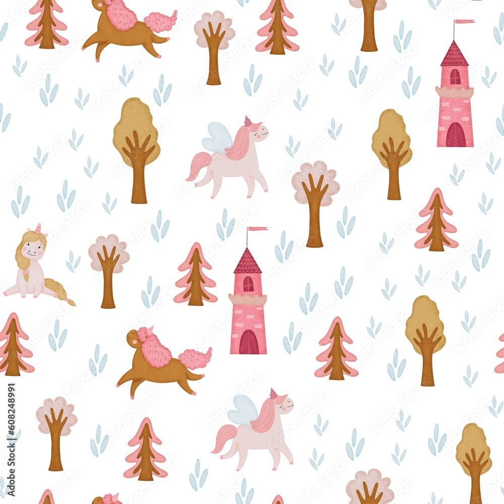 Naklejka premium cute baby patterns with unicorns