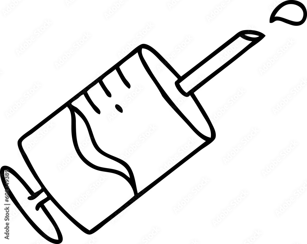 line doodle of a medical needle line doodle of a medical needle