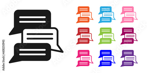 Black Online psychological counseling distance icon isolated on white background. Psychotherapy, psychological help, psychiatrist online consulting. Set icons colorful. Vector