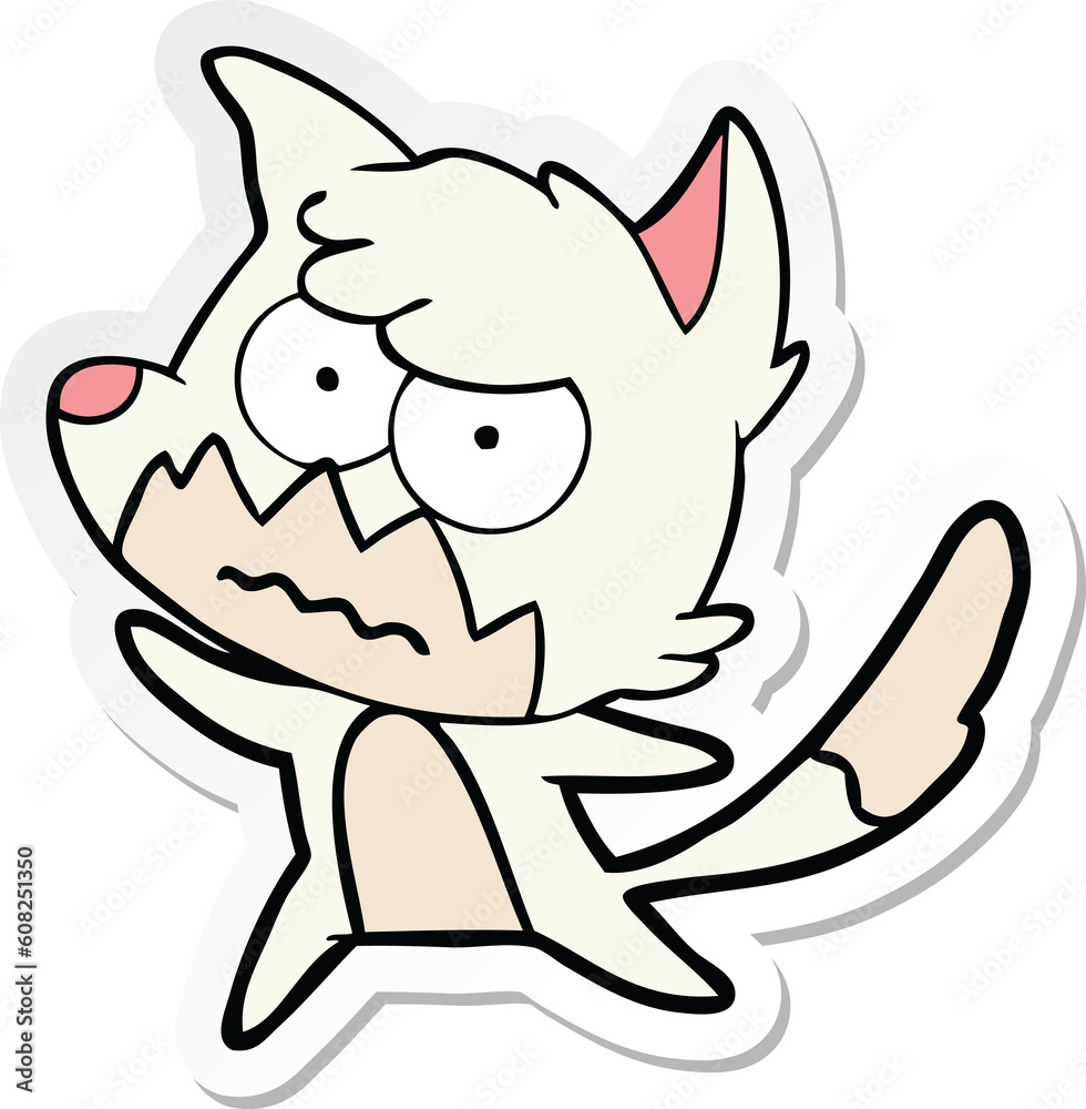 sticker of a cartoon annoyed fox sticker of a cartoon annoyed fox