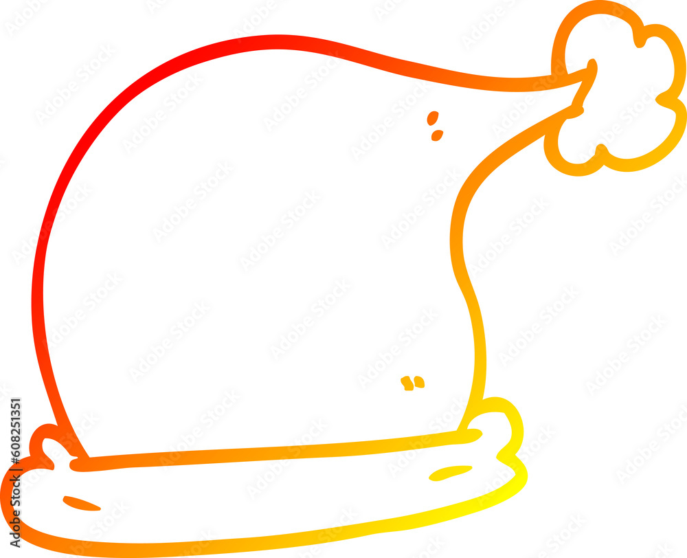 warm gradient line drawing of a cartoon christmas hats warm gradient line drawing of a cartoon christmas hats