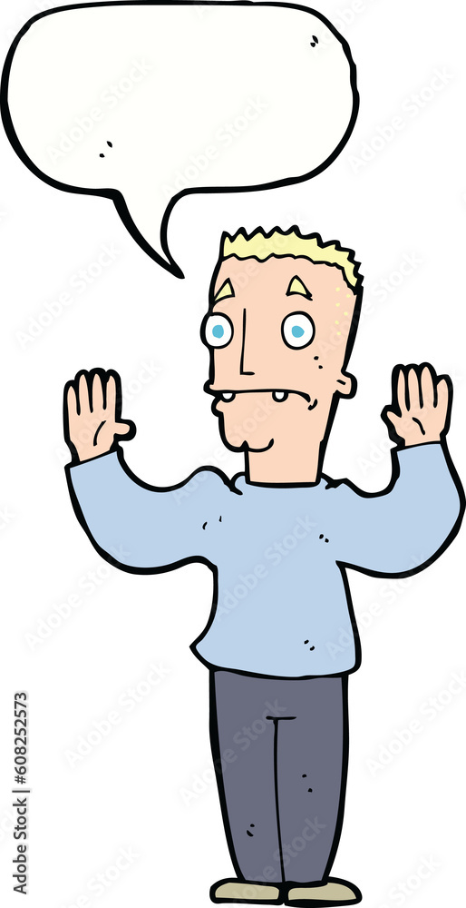 cartoon man surrendering with speech bubble cartoon man surrendering with speech bubble