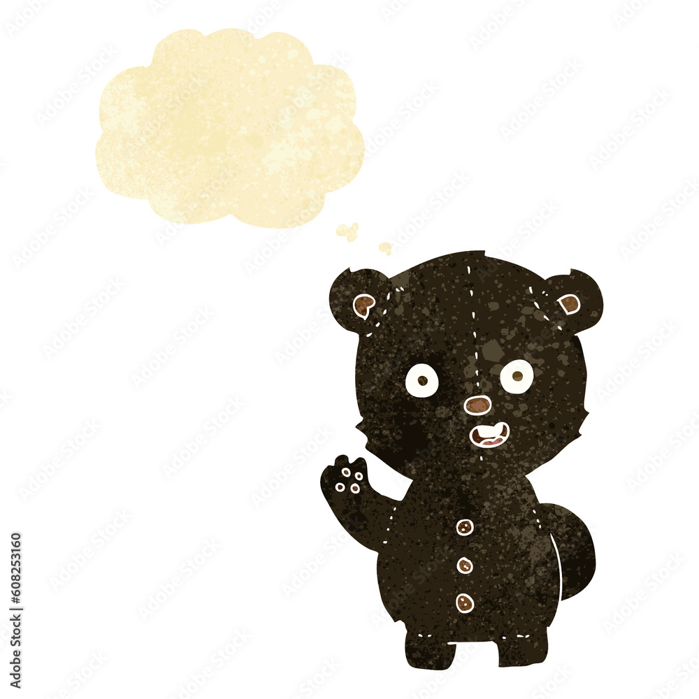cute cartoon black bear with thought bubble cute cartoon black bear with thought bubble