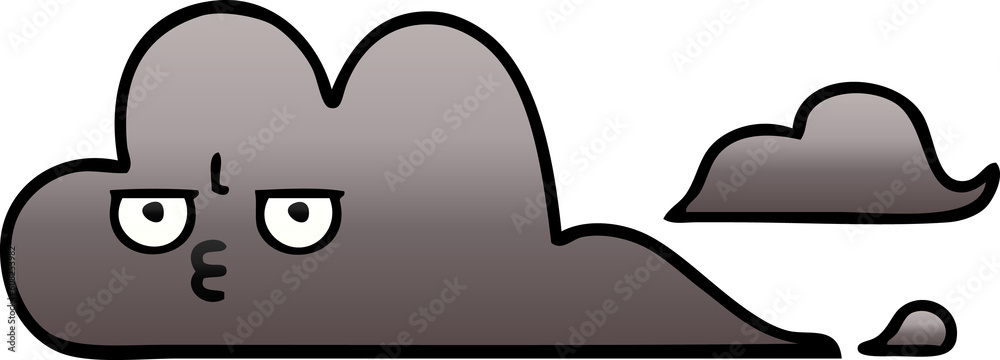 gradient shaded cartoon of a storm cloud gradient shaded cartoon of a storm cloud