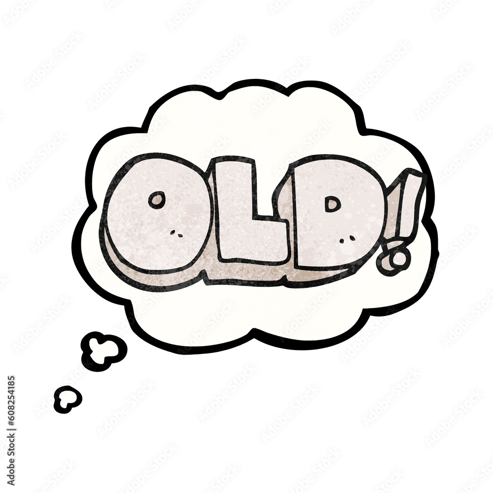 freehand drawn thought bubble textured cartoon word old freehand drawn thought bubble textured cartoon word old