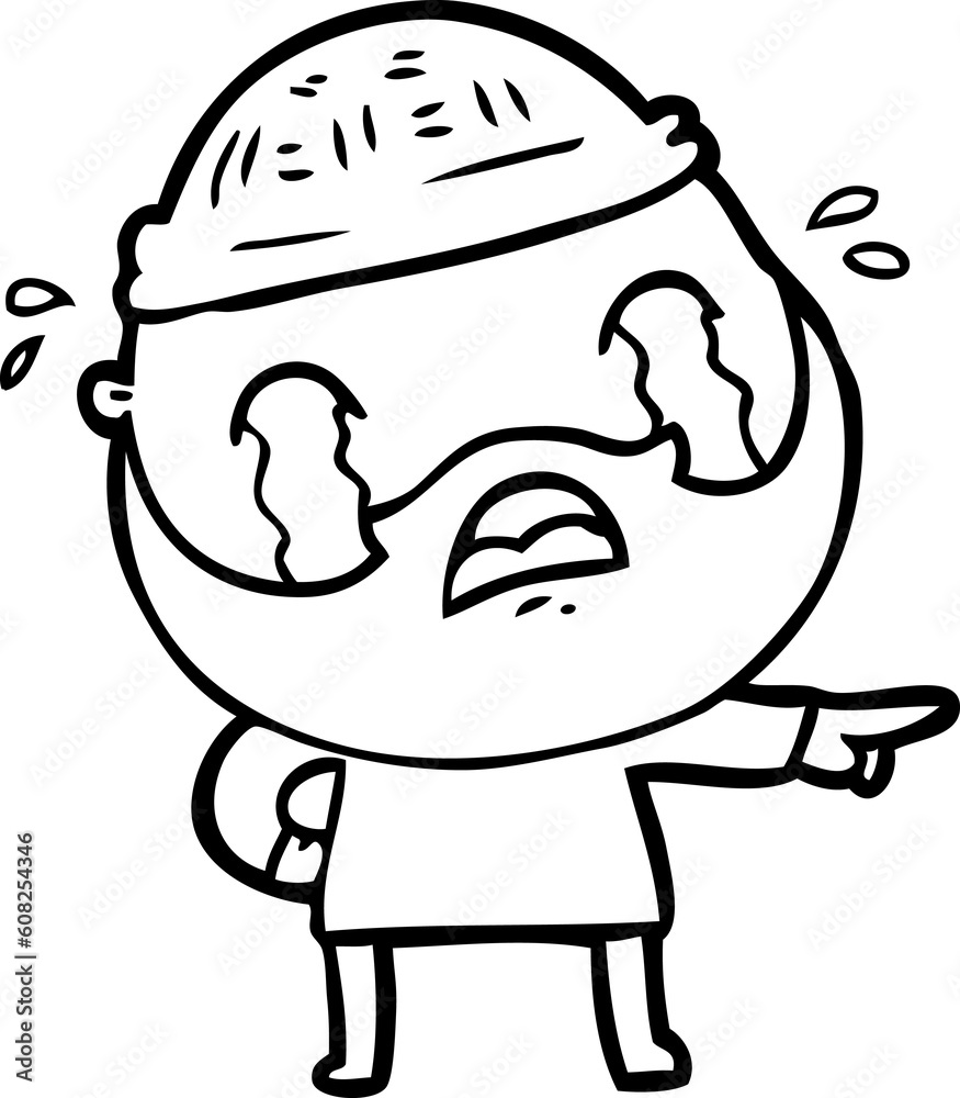 cartoon bearded man crying cartoon bearded man crying