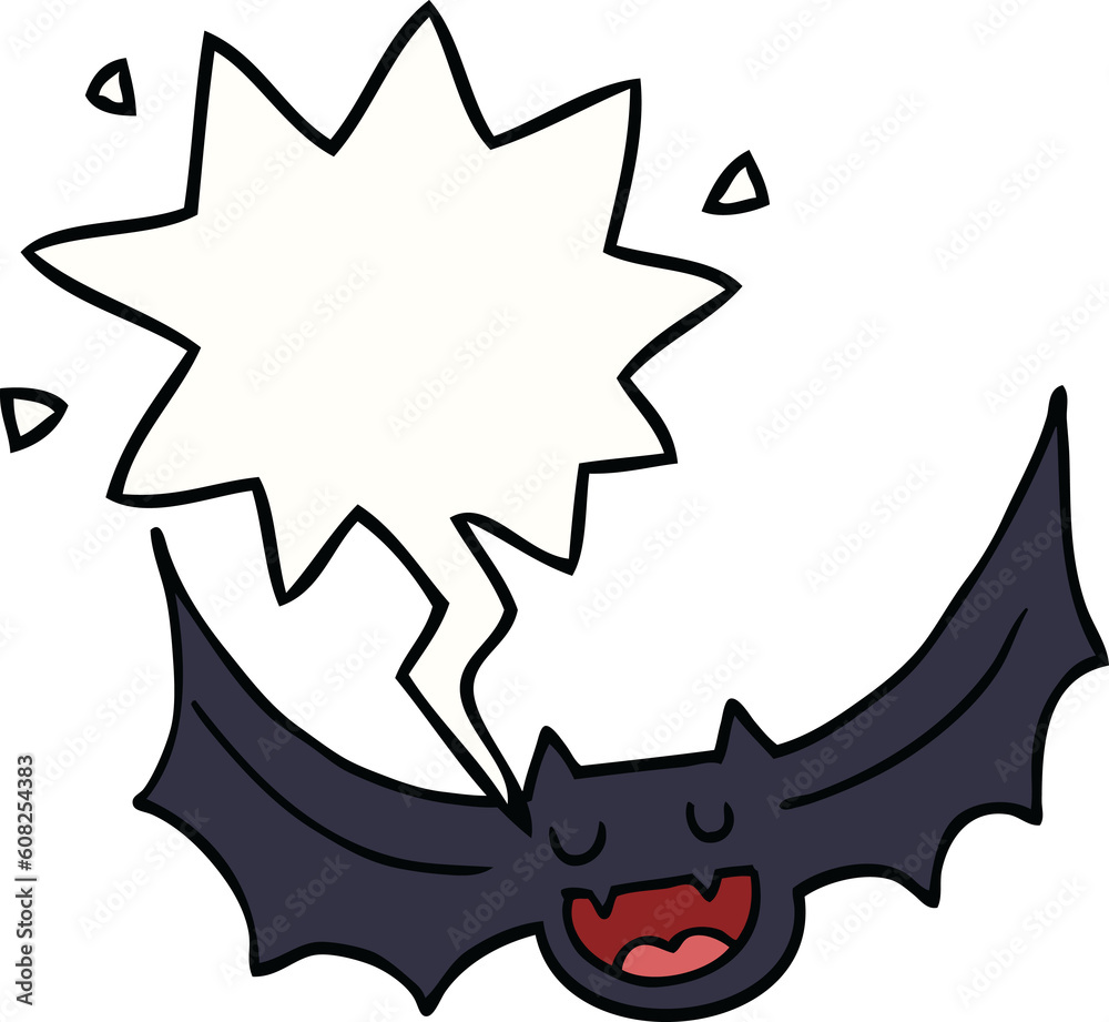 cartoon bat with speech bubble cartoon bat with speech bubble