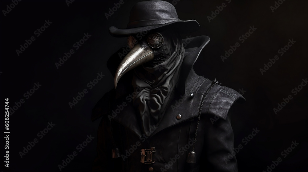 Fototapeta premium Plague Doctor, digital ai art.