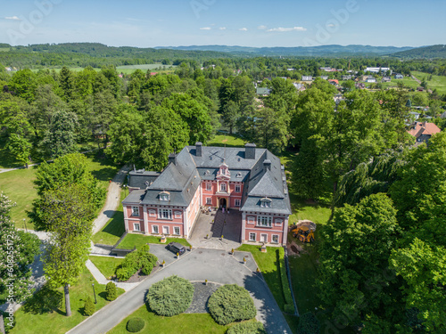 Fototapeta Naklejka Na Ścianę i Meble -  Karkonosze Mountains - a palace in the village of Miłków