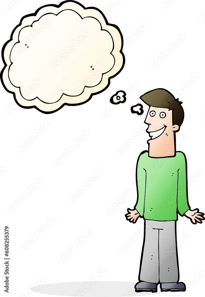 cartoon man shrugging shoulders with thought bubble cartoon man shrugging shoulders with thought bubble