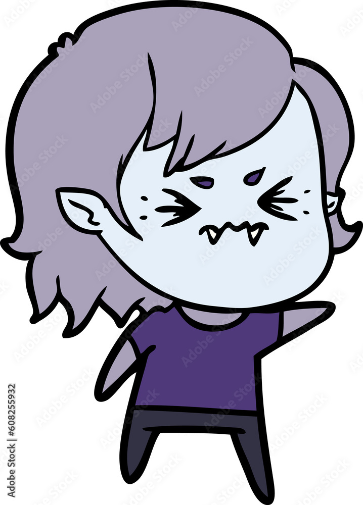 annoyed cartoon vampire girl