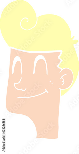flat color illustration of smiling man