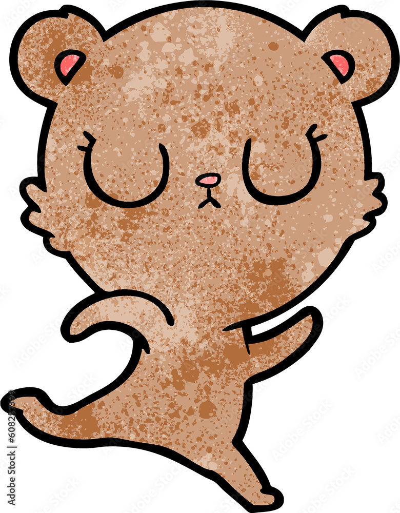 peaceful cartoon bear running peaceful cartoon bear running
