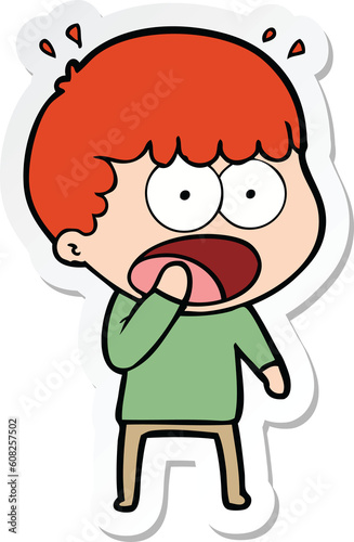 sticker of a cartoon shocked man © lineartestpilot