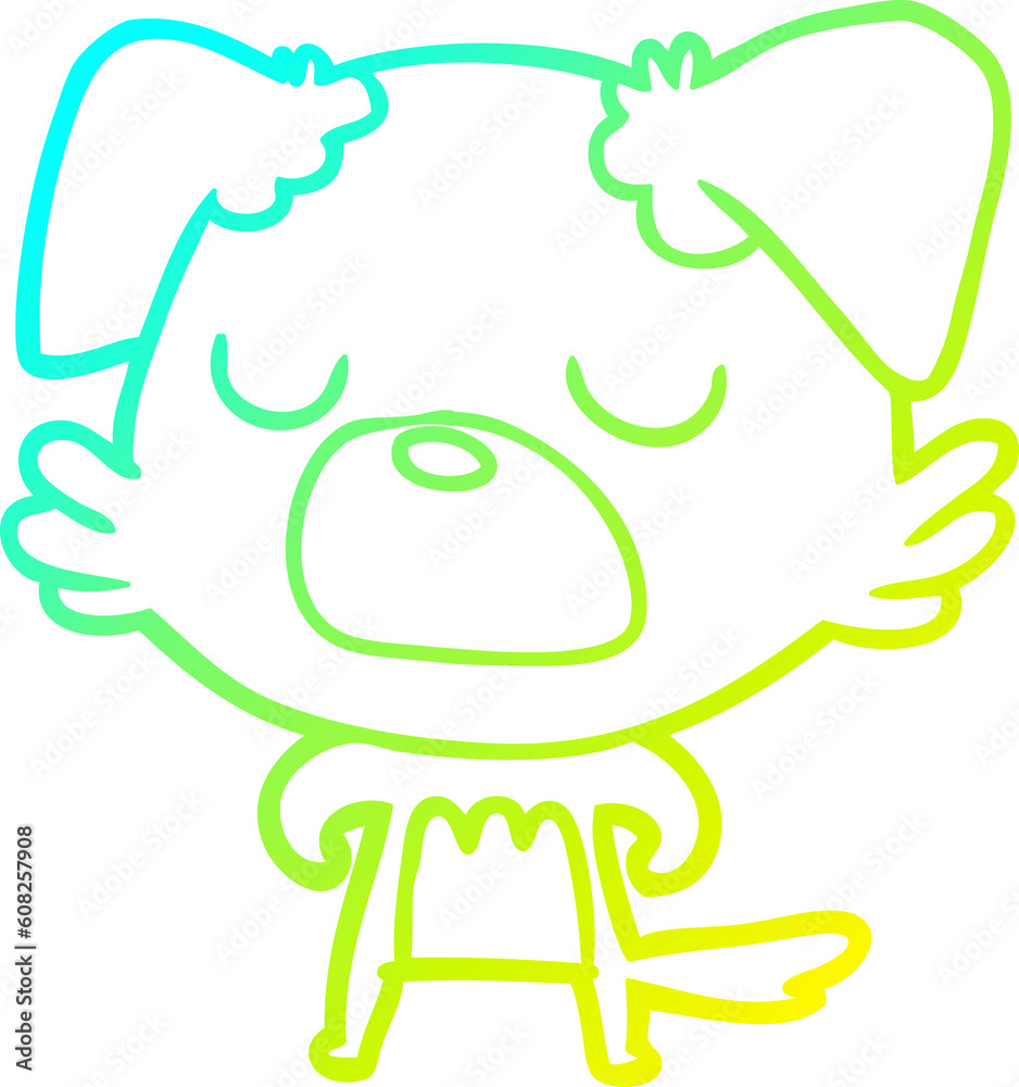 cold gradient line drawing of a cartoon dog cold gradient line drawing of a cartoon dog