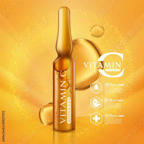 Vitamin c ampoules Serum Skin Care Cosmetic
