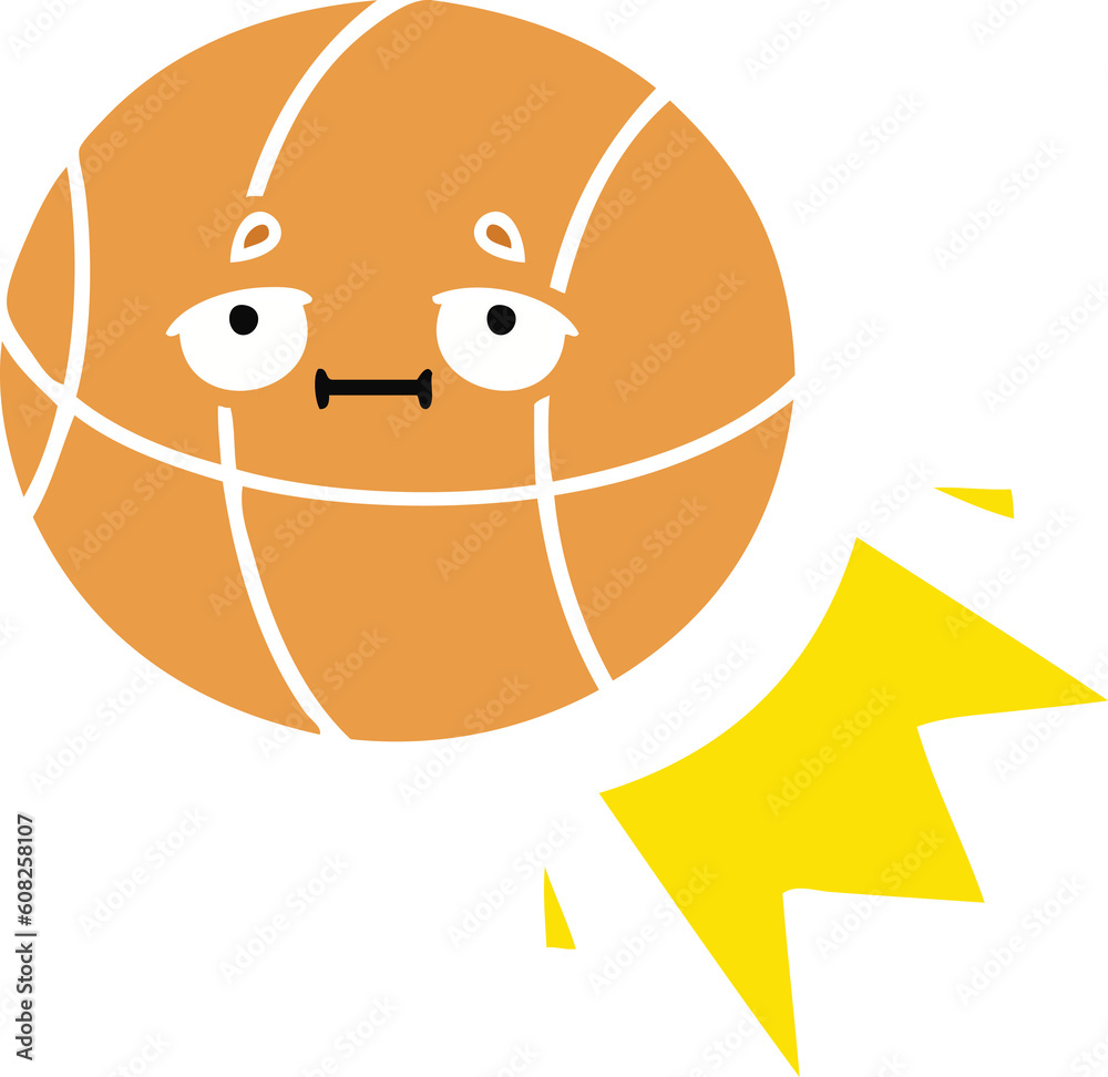 flat color retro cartoon of a basketball flat color retro cartoon of a basketball