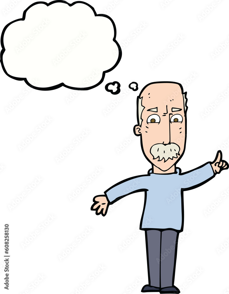 cartoon man issuing stern warning with thought bubble cartoon man issuing stern warning with thought bubble